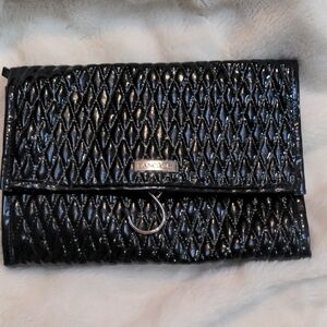 Lancome Shiny Black Quilted Cosmetic Bag
